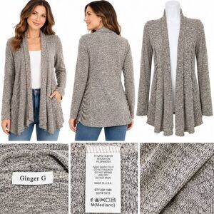 Ginger G Open Front Cardigan Medium USA